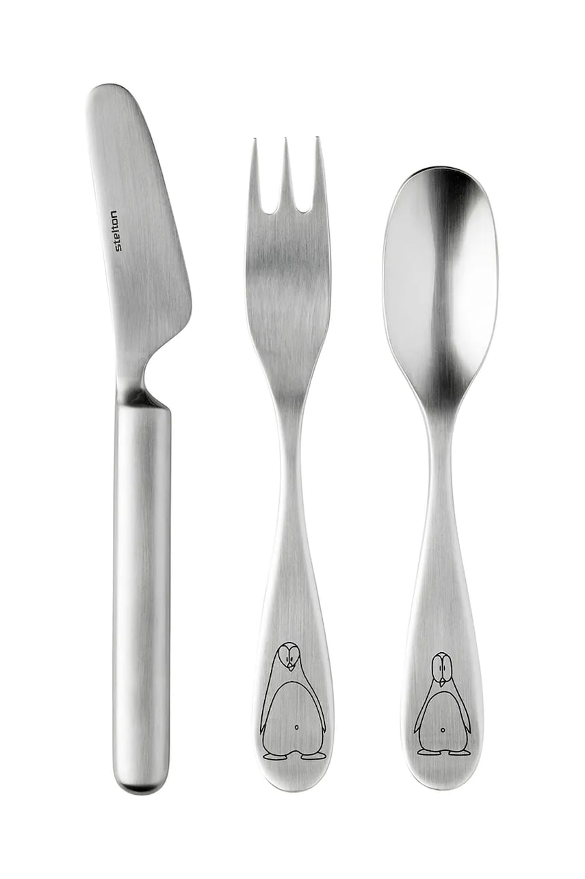 Stelton set de tacâmuri pentru copii Pingo 3-pack culoarea gri