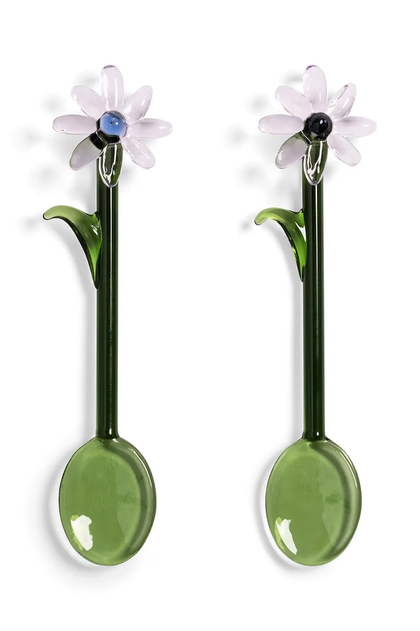 &k amsterdam set de linguri flora pink 2-pack culoarea verde &k amsterdam set de linguri flora pink 2-pack culoarea verde