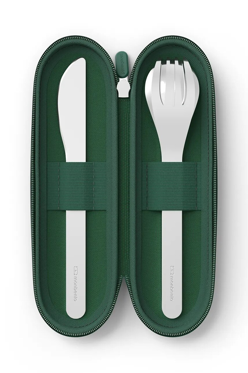 Monbento set de tacâmuri de călătorie Slim Nest 3-pack culoarea verde