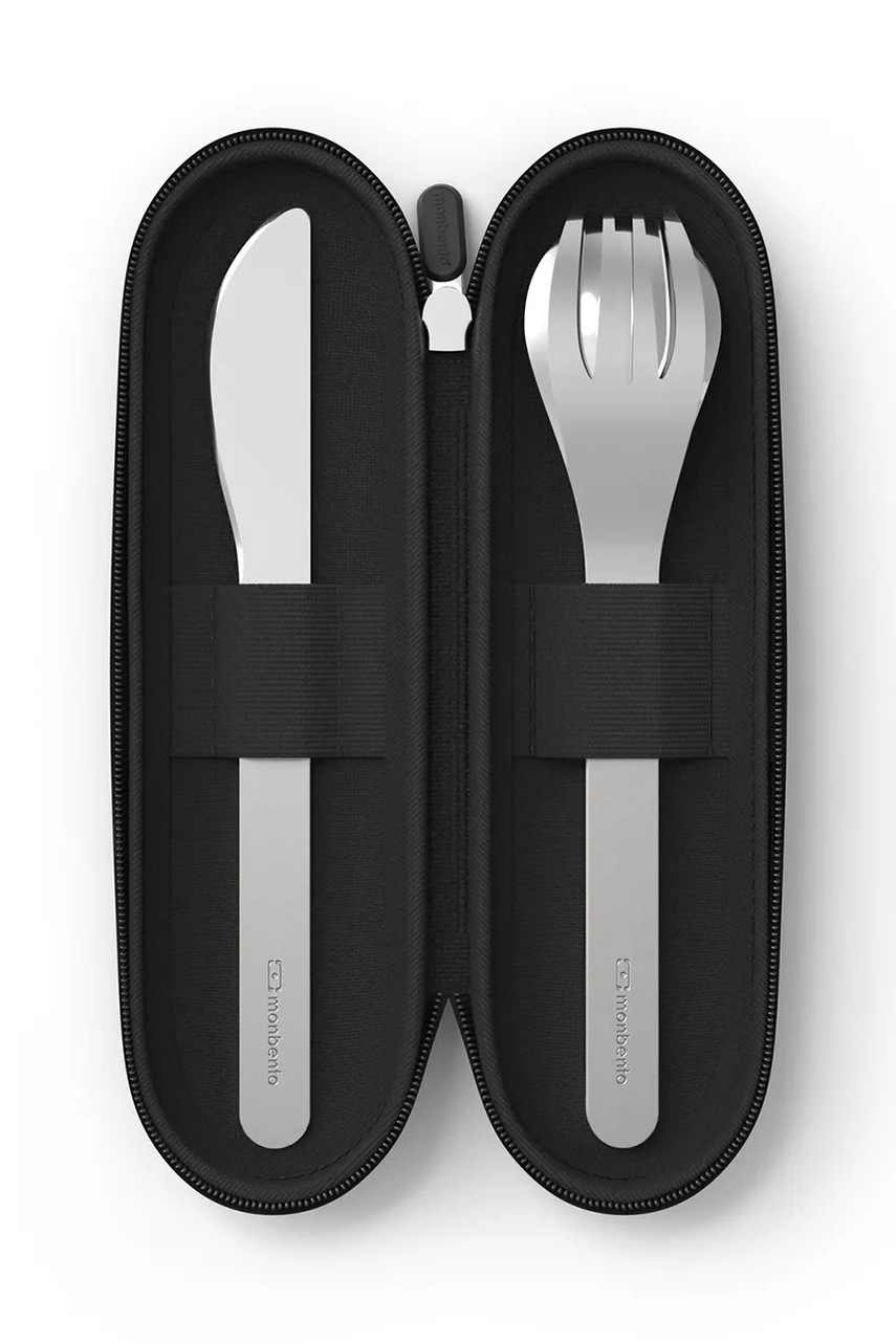 Monbento set de tacâmuri de călătorie Slim Nest 3-pack culoarea negru