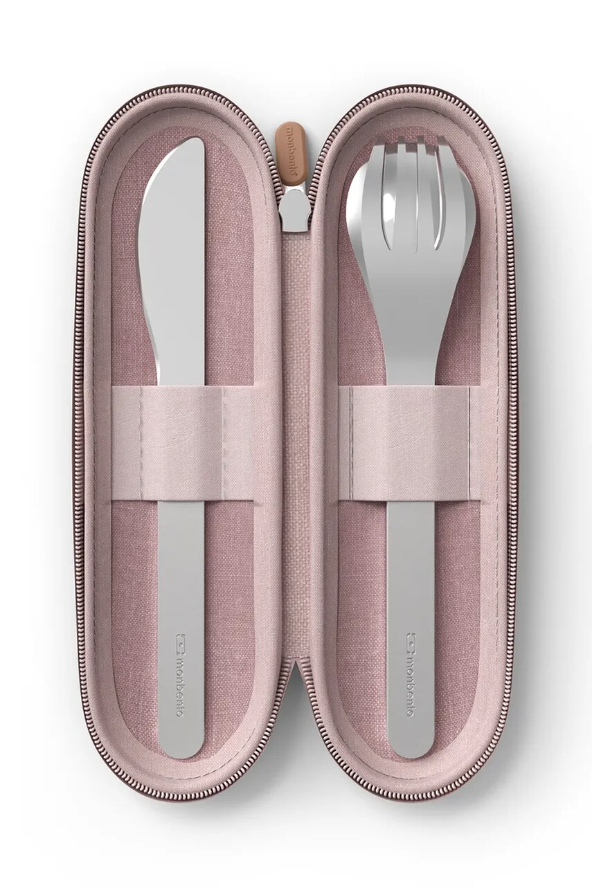 Monbento set de tacâmuri de călătorie Slim Nest culoarea roz