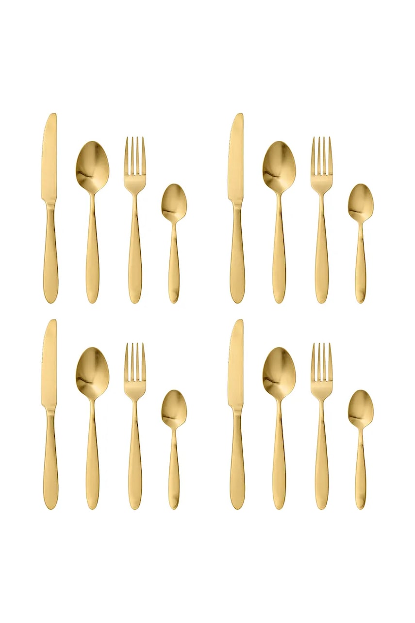Bloomingville set de tacâmuri pentru 4 persoane Frea 16-pack culoarea galben