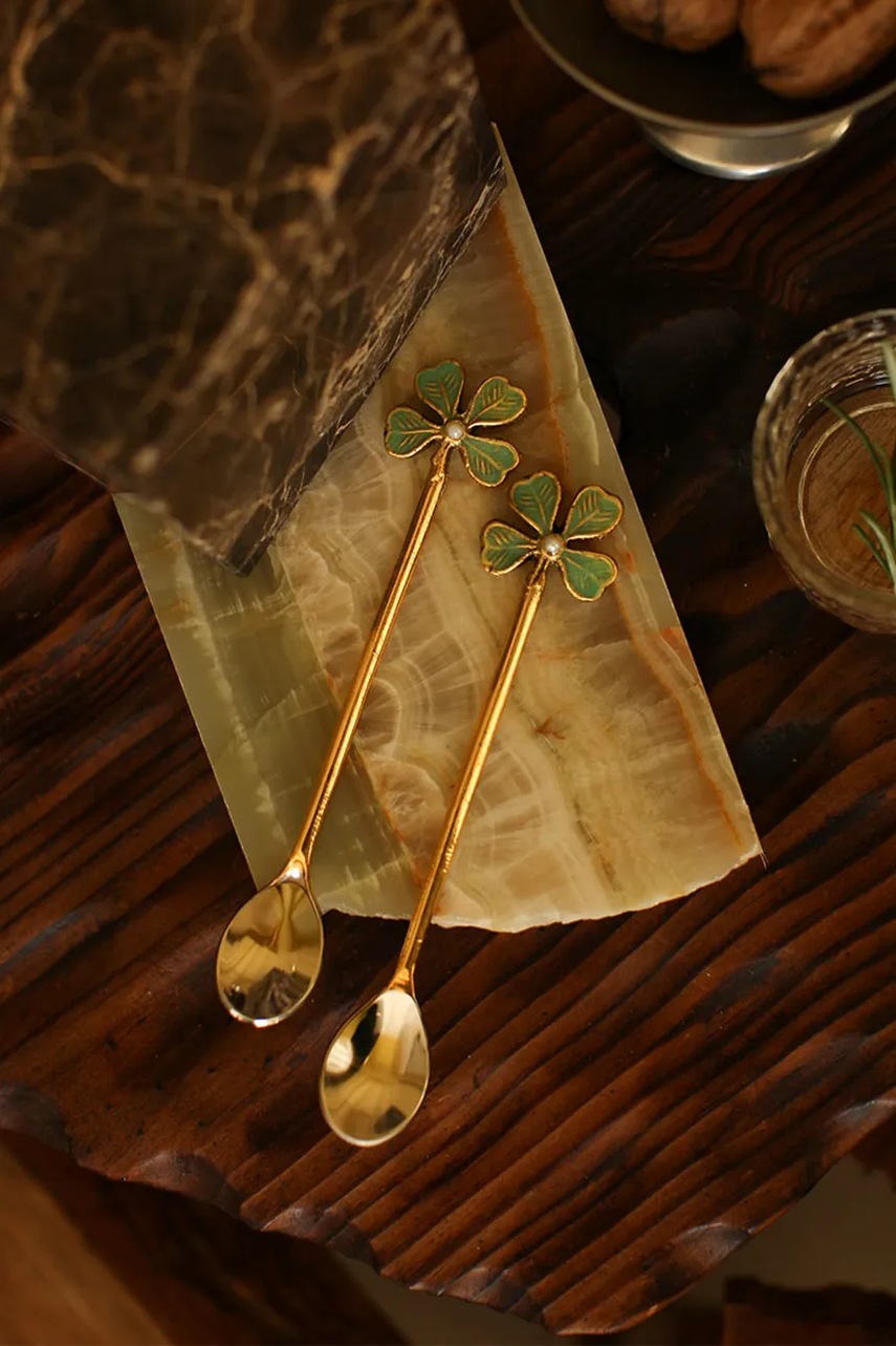 Κουταλάκι του γλυκού Doing Goods Lucky Clover 12,5 x 2,5 0,5 cm  2-pack φωτογραφία