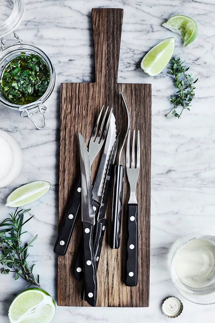 Σετ μαχαιροπήρουνα για μπριζόλες Gense Old Farmer 8 elementów χρώμα: μαύρο φωτογραφία