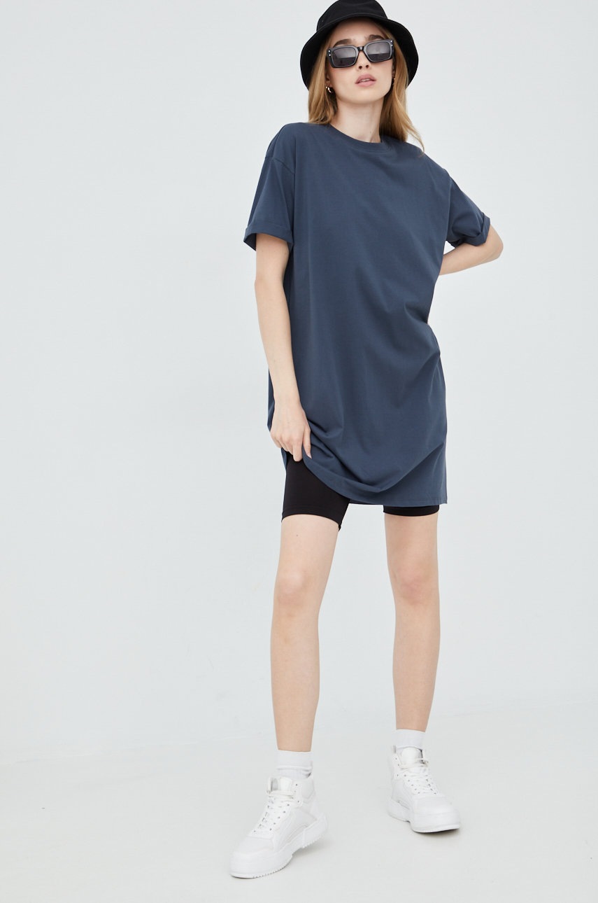

Хлопковое платье Pieces цвет синий mini oversize