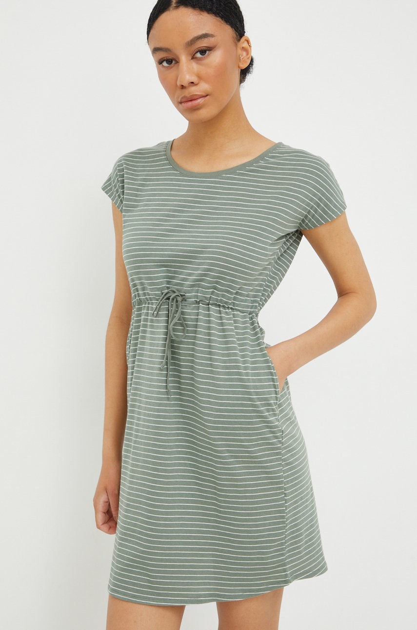 

Хлопковое платье Vero Moda цвет зелёный mini прямая