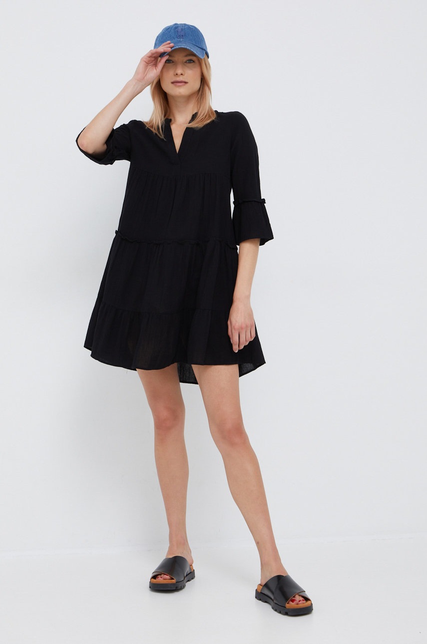 

Бавовняна сукня Vero Moda колір чорний mini розкльошена