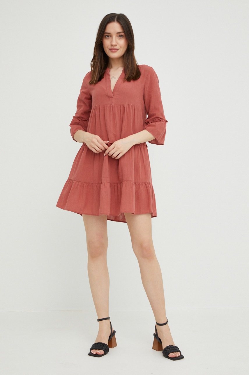 

Бавовняна сукня Vero Moda колір рожевий mini розкльошена