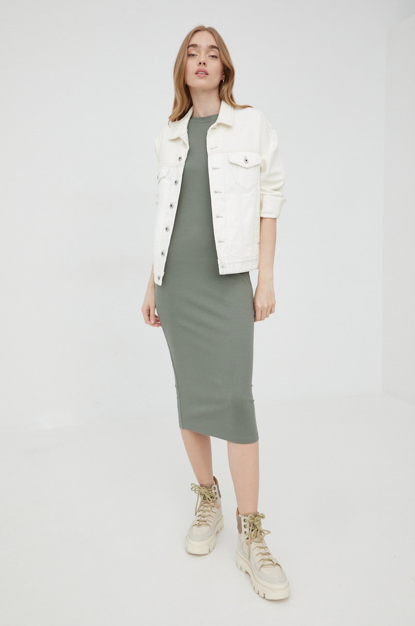 

Сукня Vero Moda колір зелений midi облягаюча