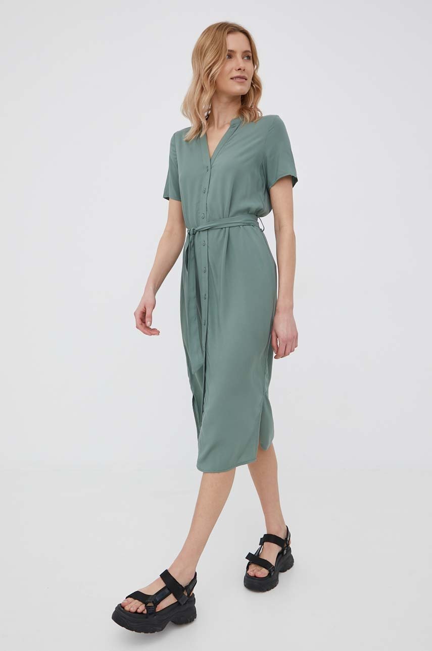 

Платье Vero Moda цвет зелёный midi прямая