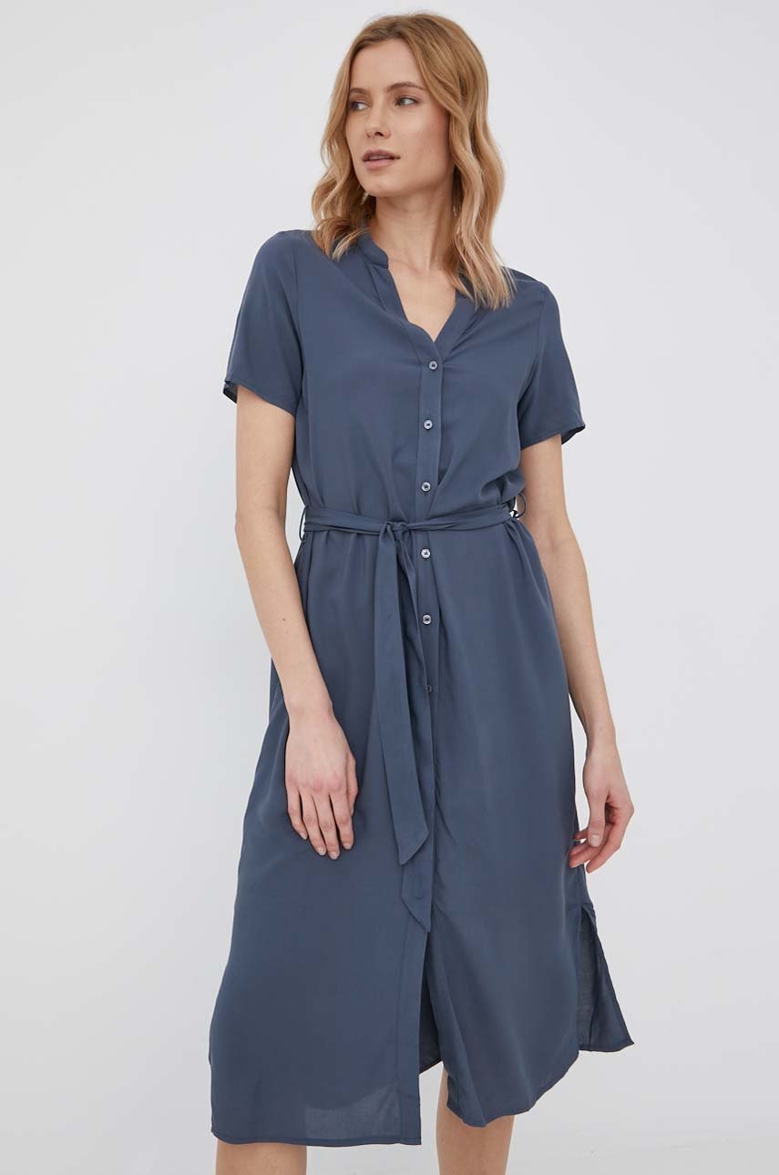 

Рокля Vero Moda в тъмносиньо среднодълъг модел със стандартна кройка, Тъмносин