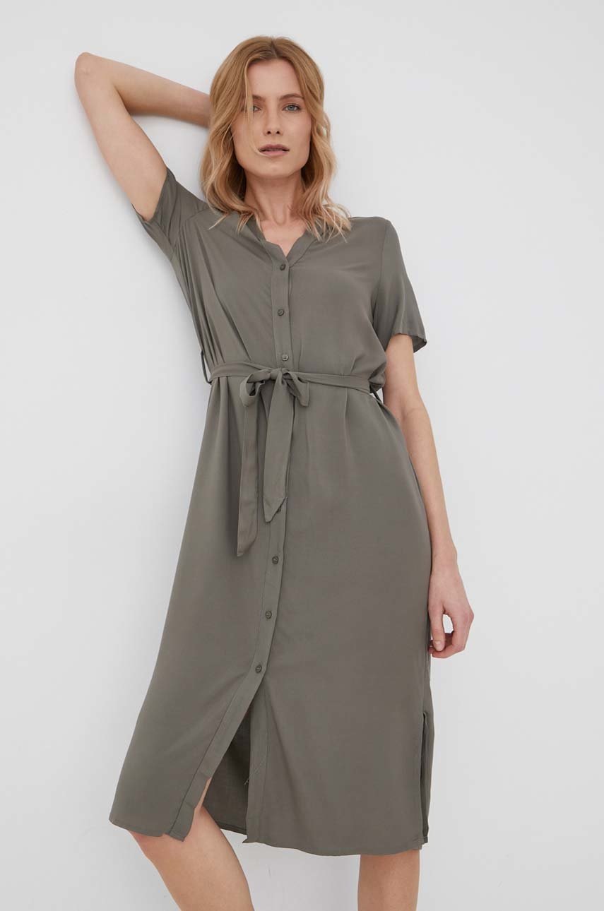 

Платье Vero Moda цвет зелёный midi прямая