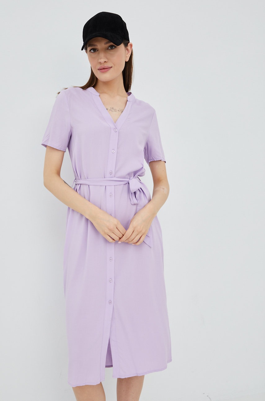 

Платье Vero Moda цвет фиолетовый midi прямая