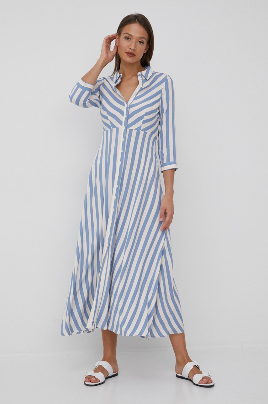 

Рокля Y.A.S дълъг модел разкроен модел, Син