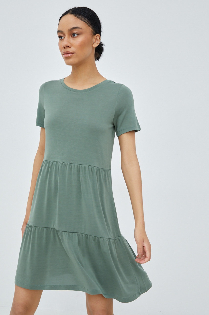 

Рокля Vero Moda в зелено къс модел разкроен модел, Зелен
