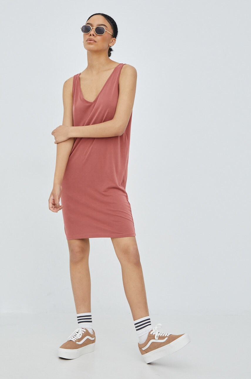 Vero moda rochie culoarea bordo, mini, drept