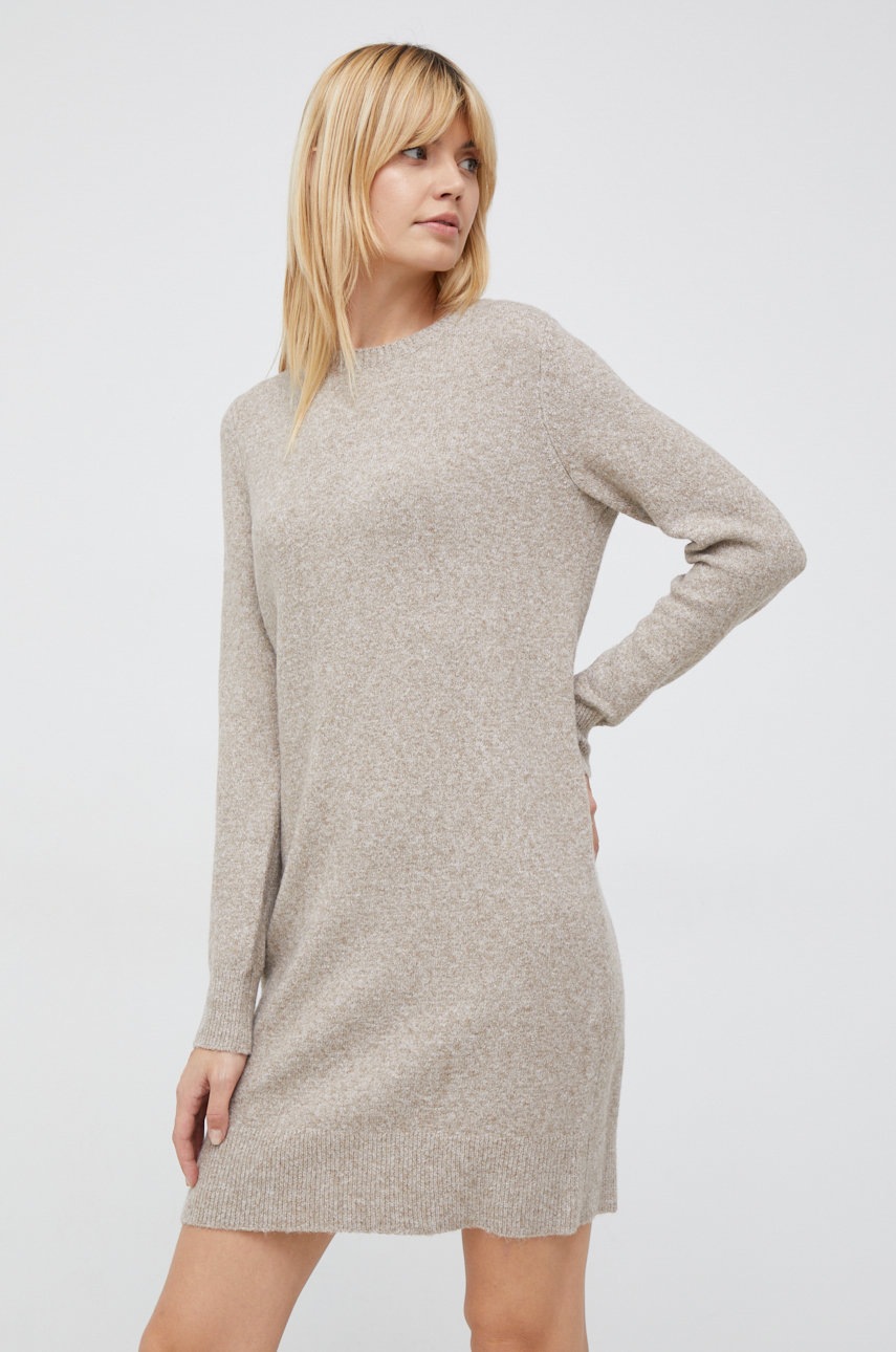 

Рокля Vero Moda в бежово къс модел със стандартна кройка, Бежов