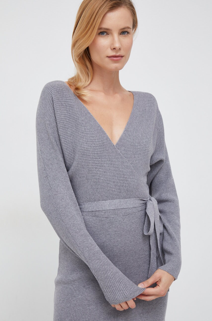 Vero moda rochie culoarea gri, mini, mulata