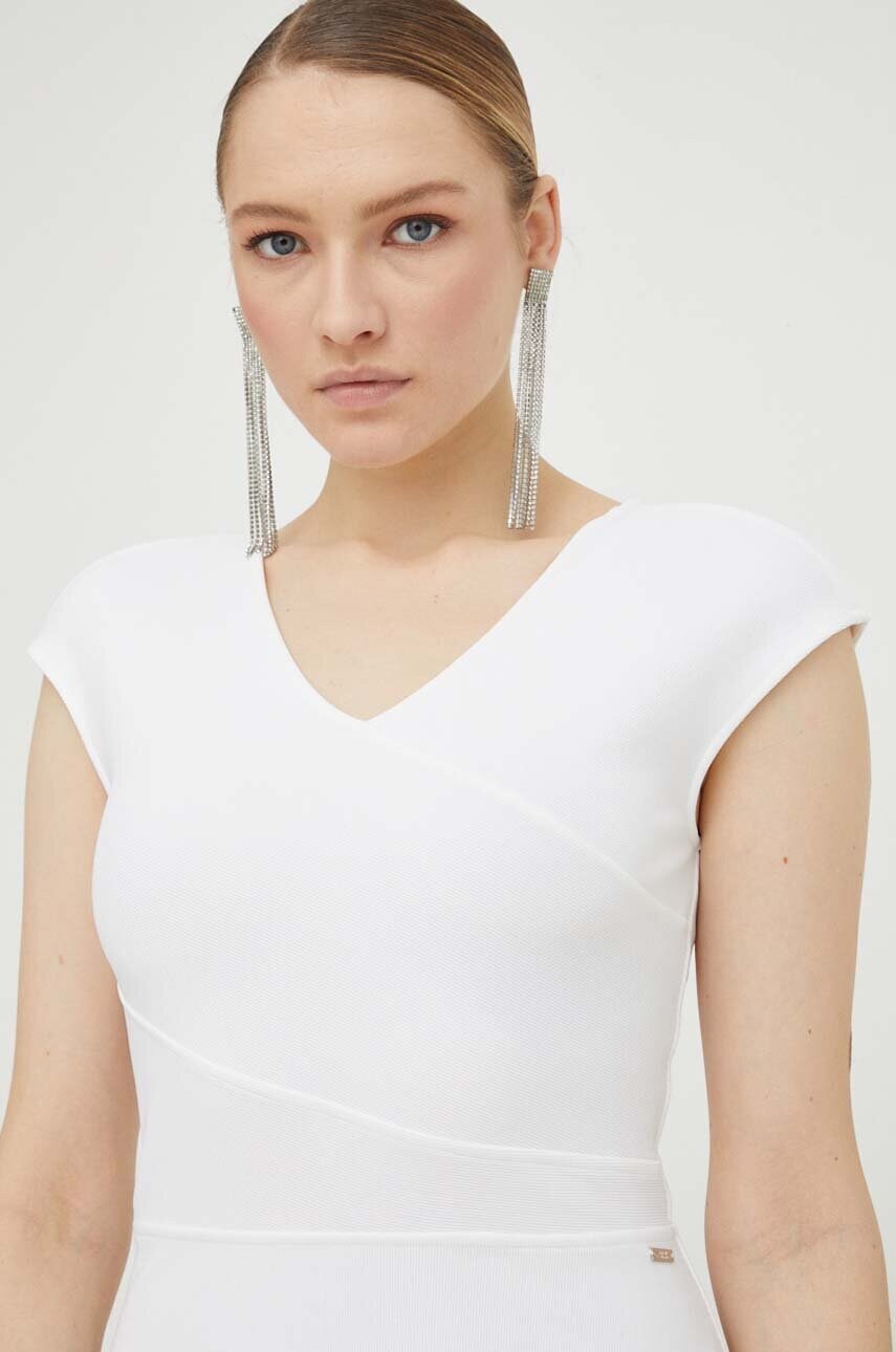 Сукня Armani Exchange колір бежевий mini розкльошена