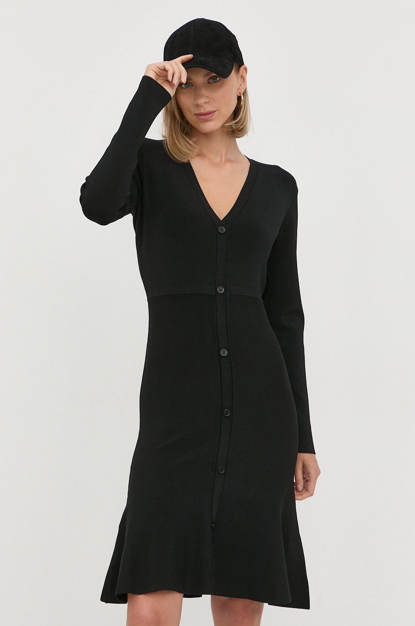 Karl Lagerfeld rochie culoarea negru, mini, drept