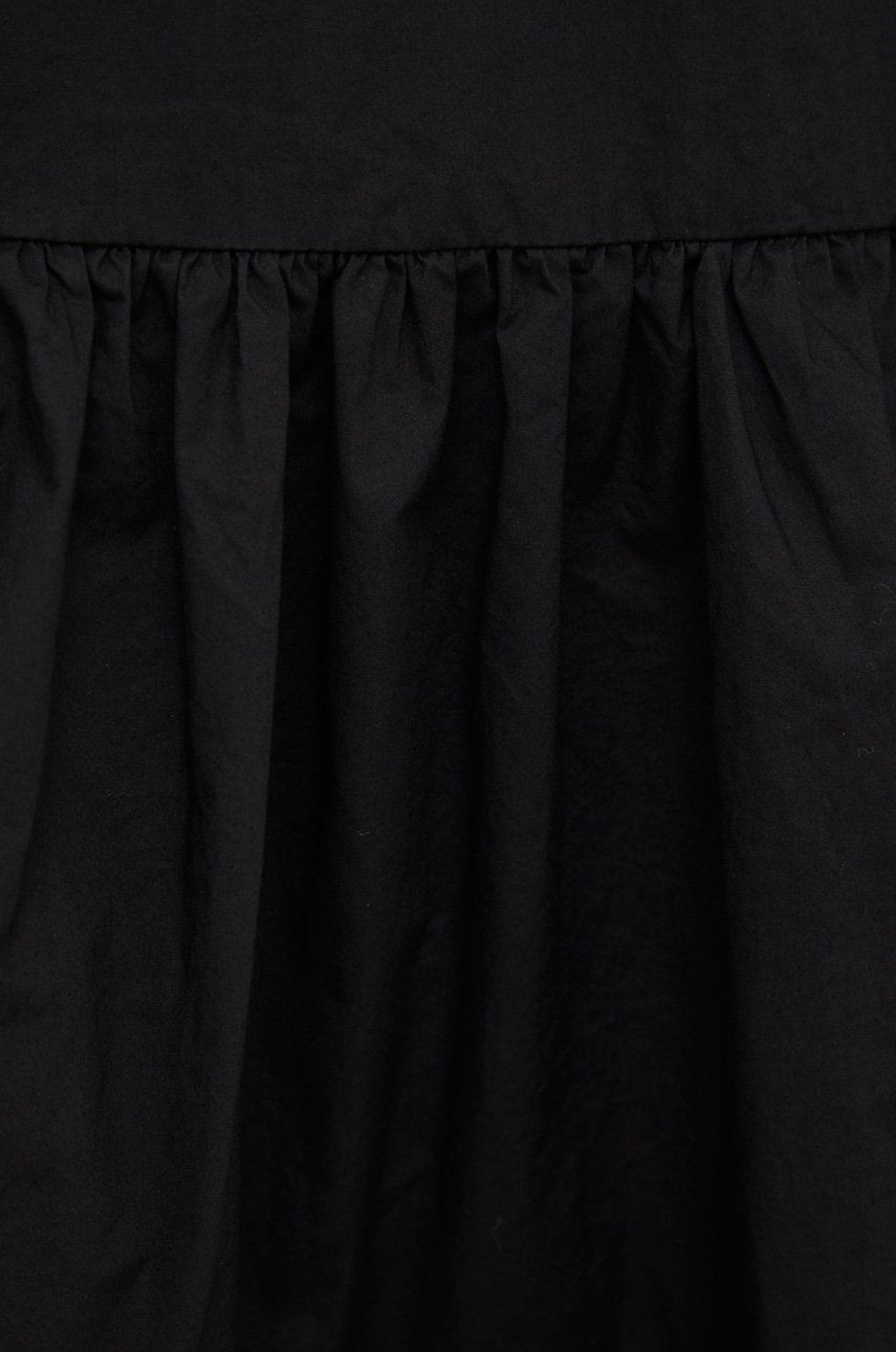 Marc O'Polo sukienka bawełniana kolor czarny midi rozkloszowana