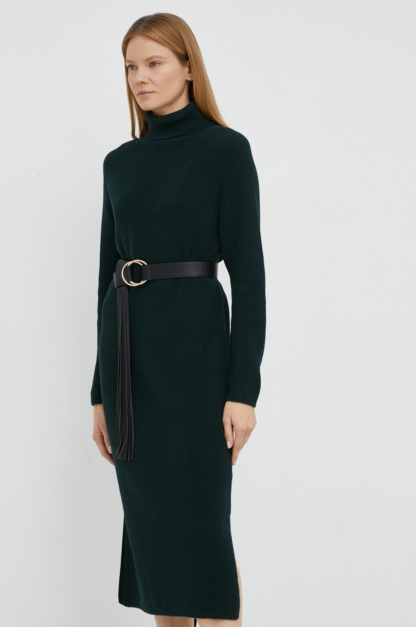 Marc o'polo rochie din bumbac culoarea verde, midi, oversize