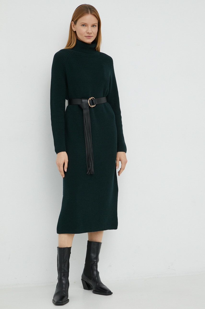 

Бавовняна сукня Marc O'Polo колір зелений midi oversize