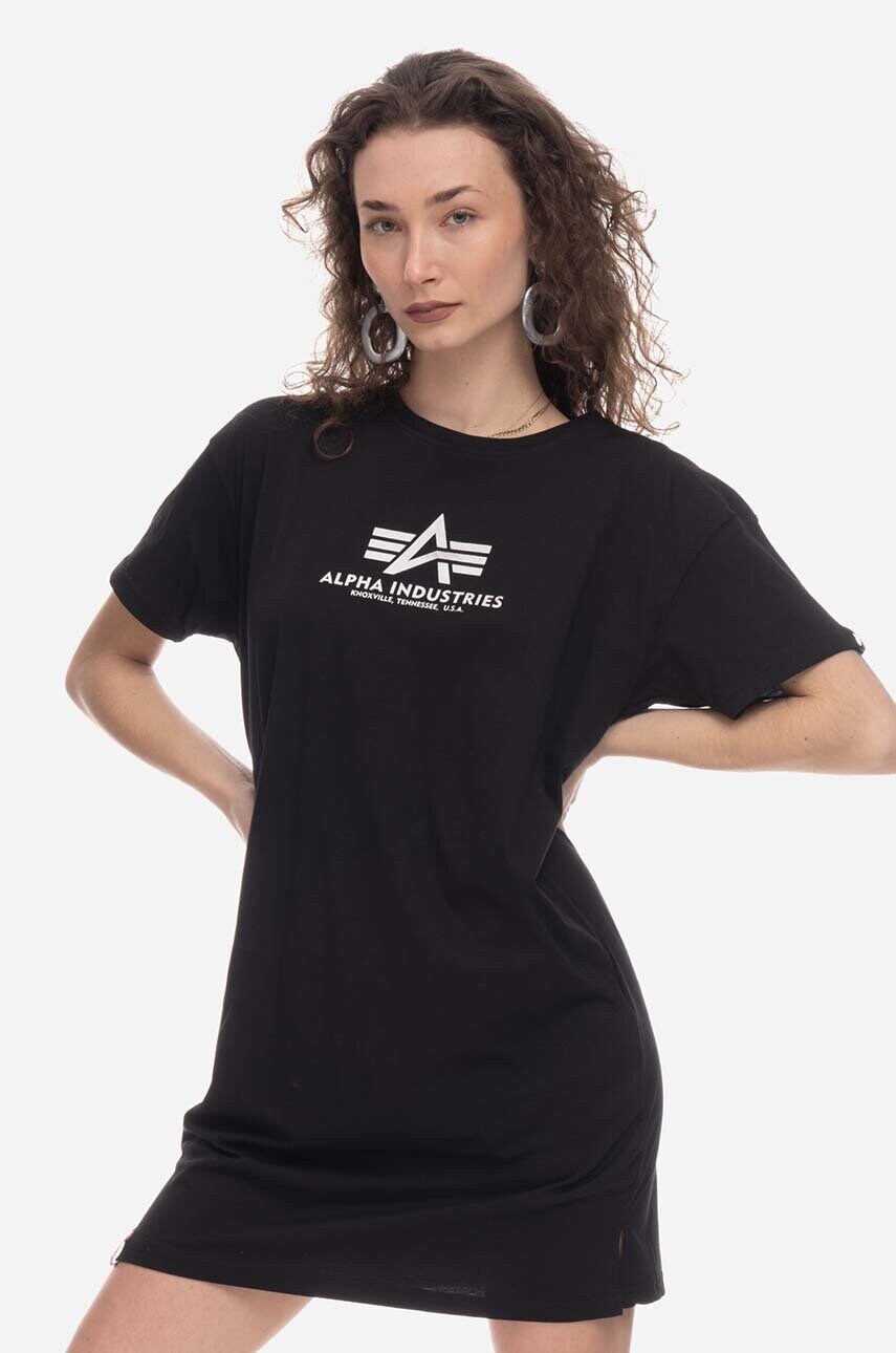 

Хлопковое платье Alpha Industries цвет чёрный mini oversize 116055FP.530-black