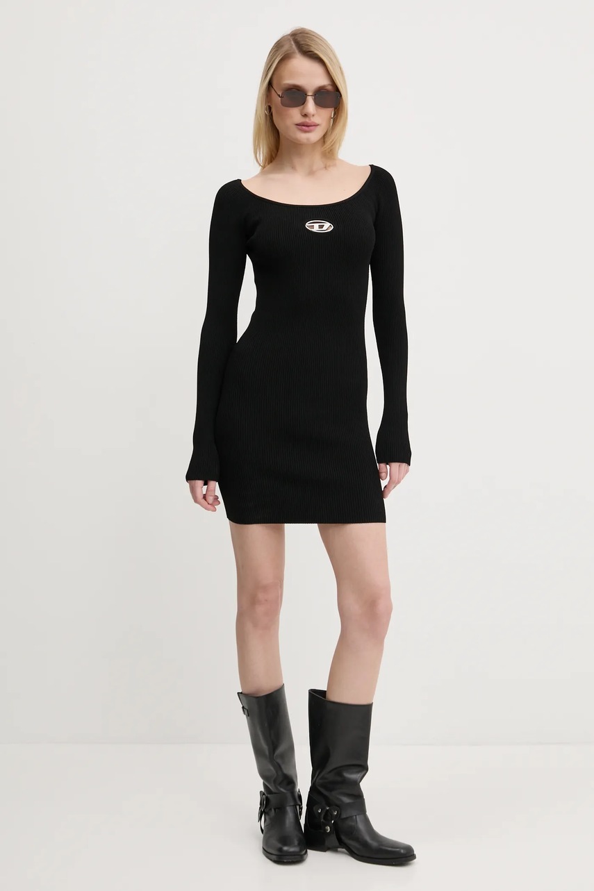 Φόρεμα Diesel M-VERA DRESS χρώμα: μαύρο, A14188.0DLAX φωτογραφία