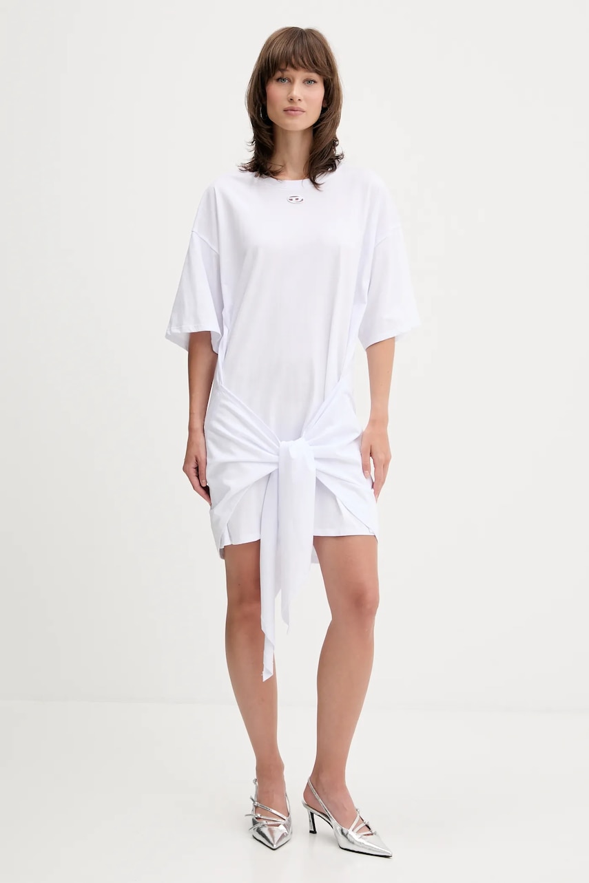 Diesel rochie D-EIVOR culoarea alb, mini, oversize, A19232.0NIAX