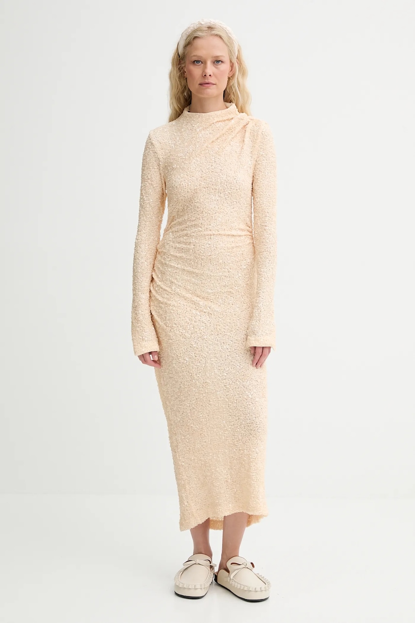 Renewed rochie creative upcycling culoarea bej, maxi, mulata, Renewed INTU x Answear