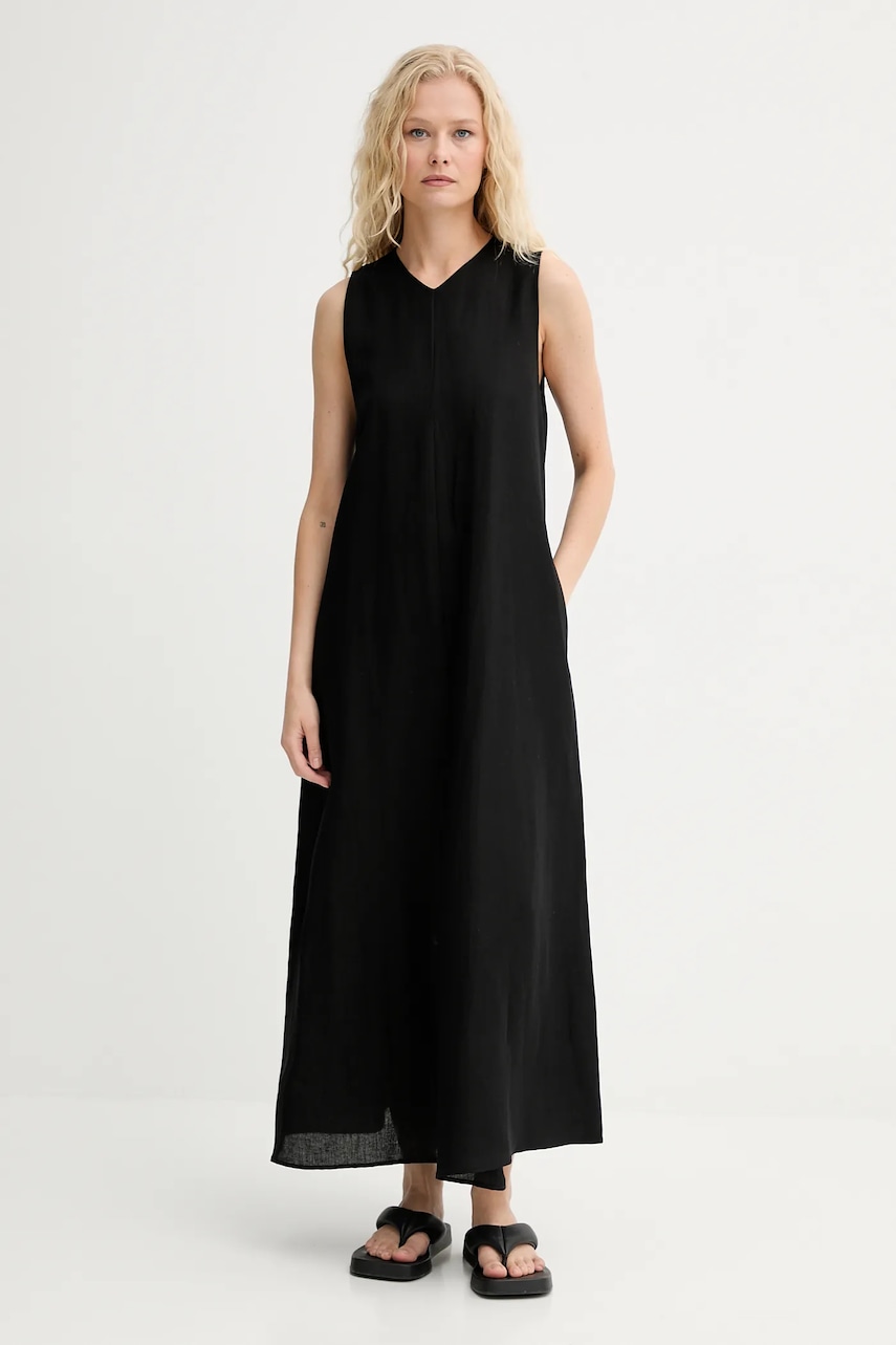 Renewed rochie creative upcycling culoarea negru, maxi, drept, Renewed INTU x Answear
