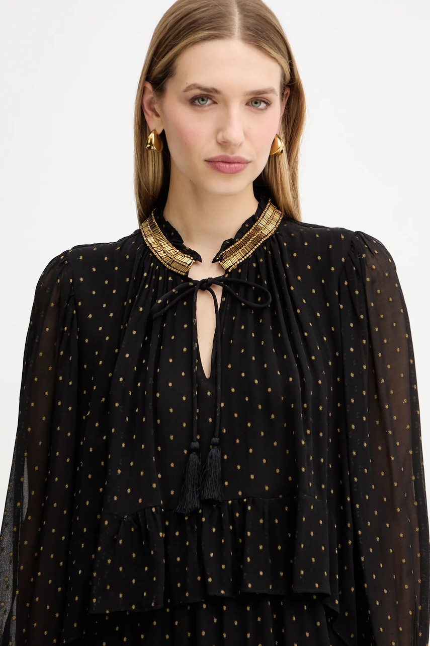 Сукня Twinset колір чорний mini розкльошена 252TS2281