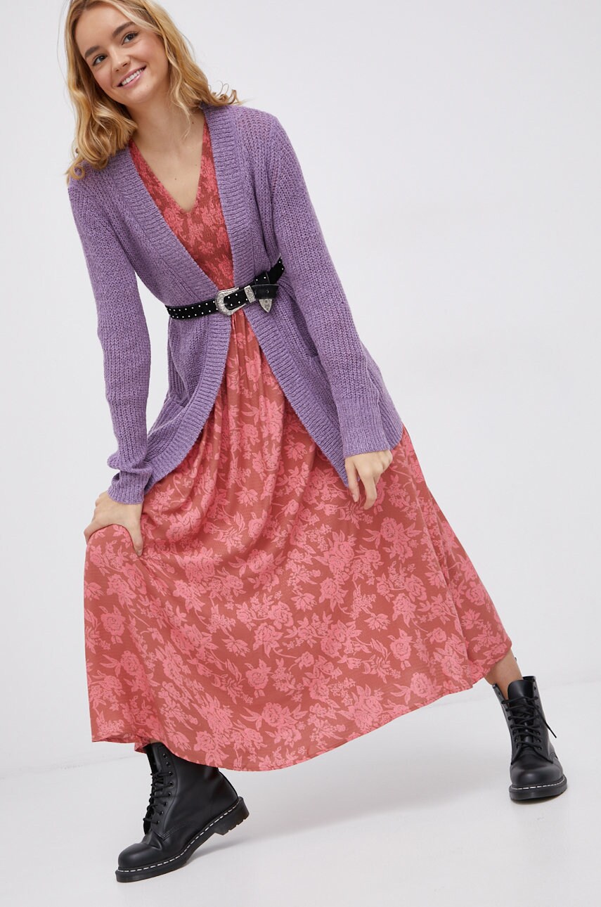 Jacqueline de yong cardigan femei, culoarea violet, light