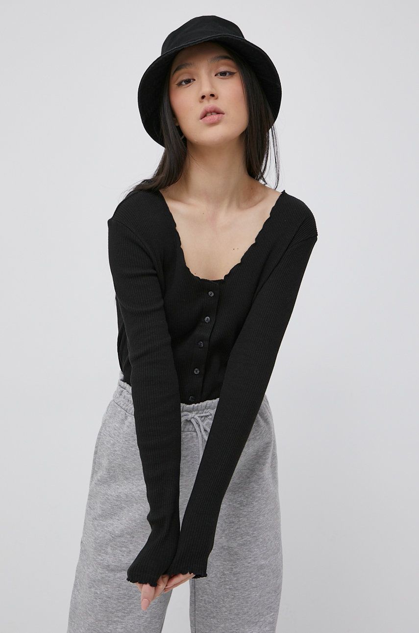 Pieces cardigan femei, culoarea negru, light imagine reduceri black friday 2021 answear.ro