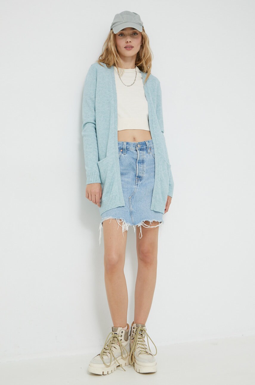 Vila cardigan femei, culoarea turcoaz