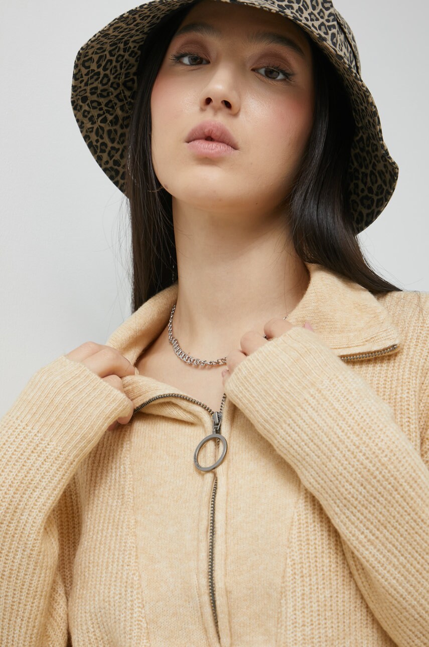 Noisy may pulover femei, culoarea bej, cu turtleneck