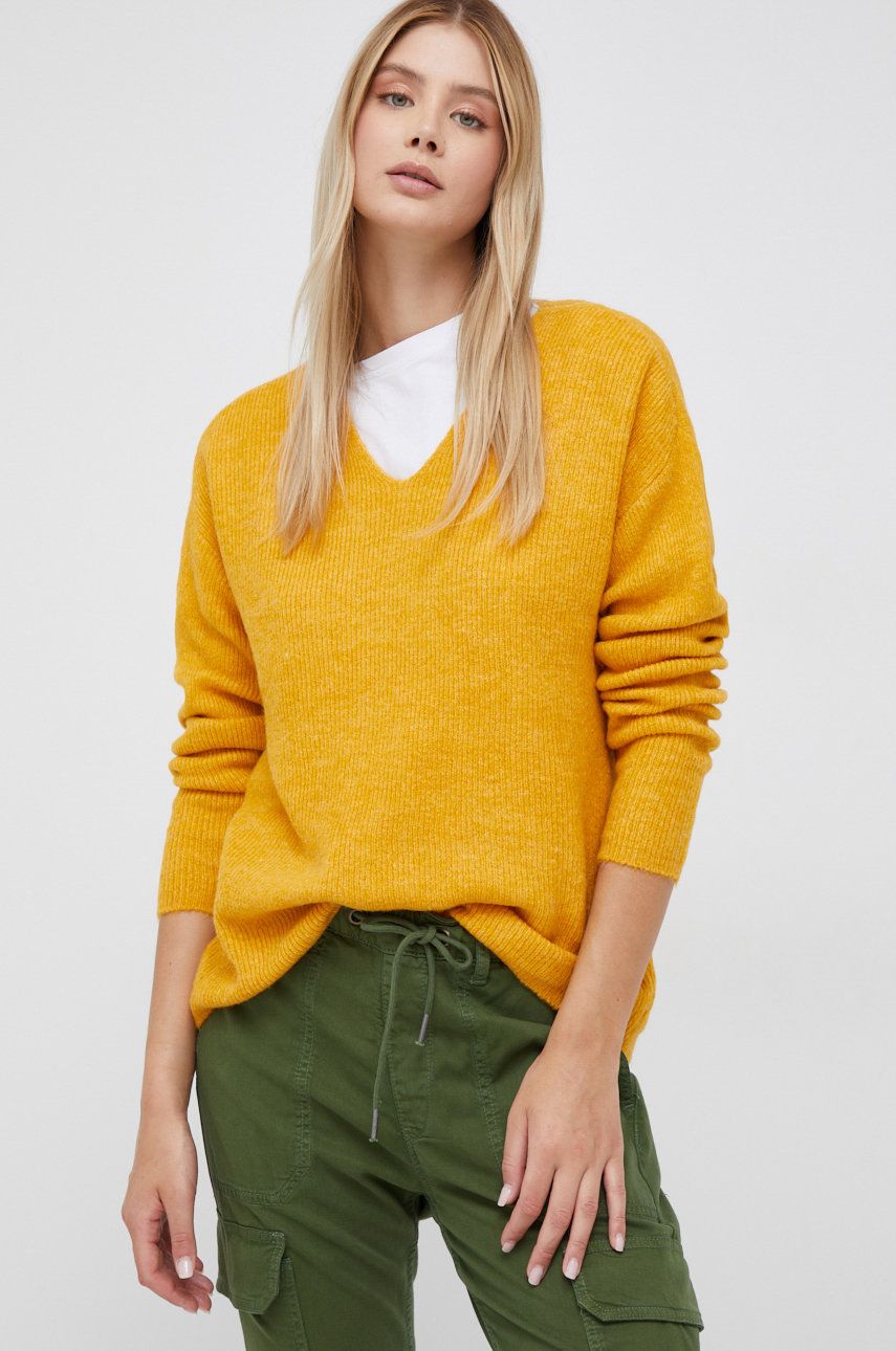 Vero Moda pulover femei, culoarea galben, light answear imagine noua