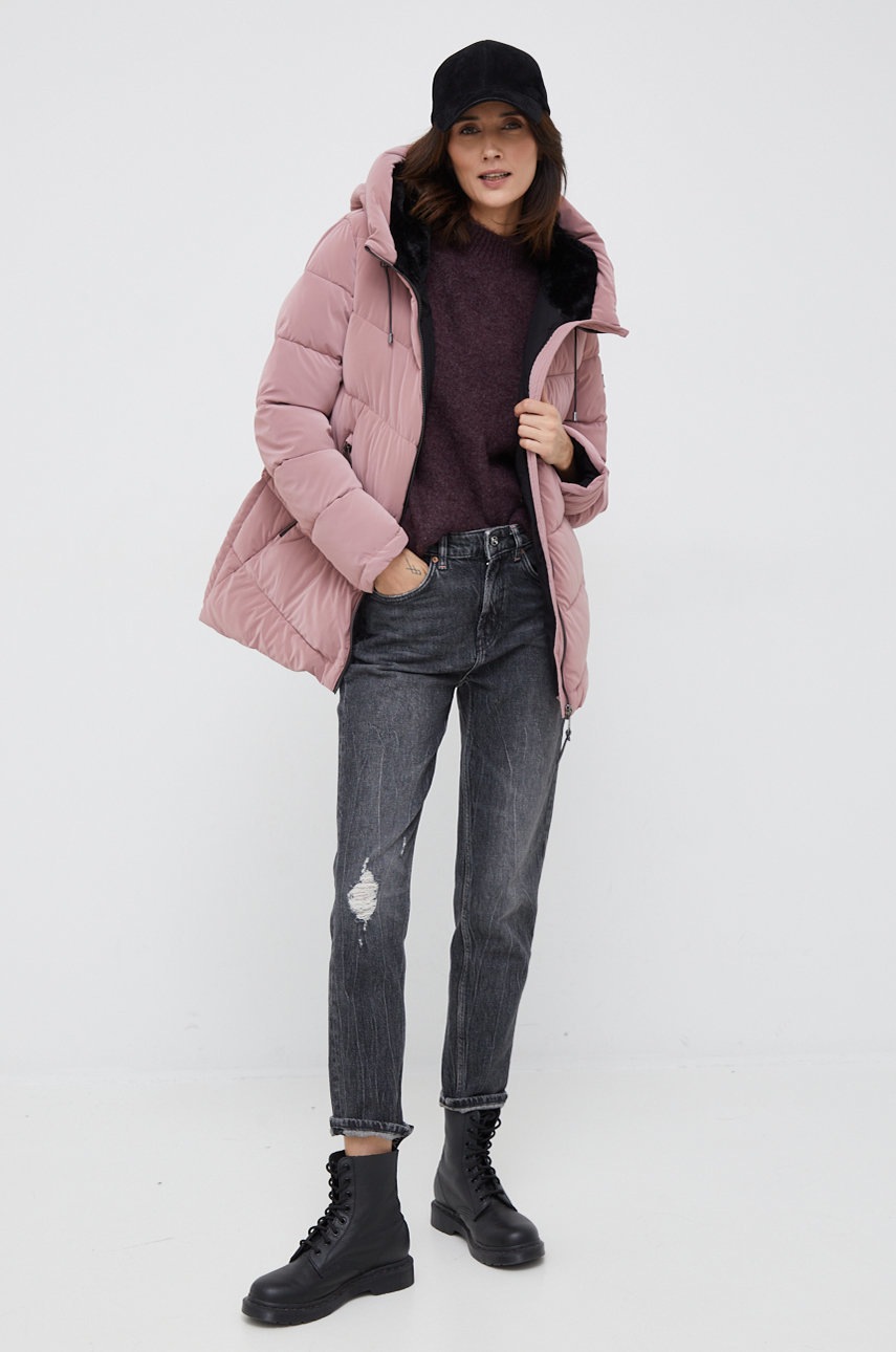 

Свитер Vero Moda женский цвет бордовый лёгкий с полугольфом