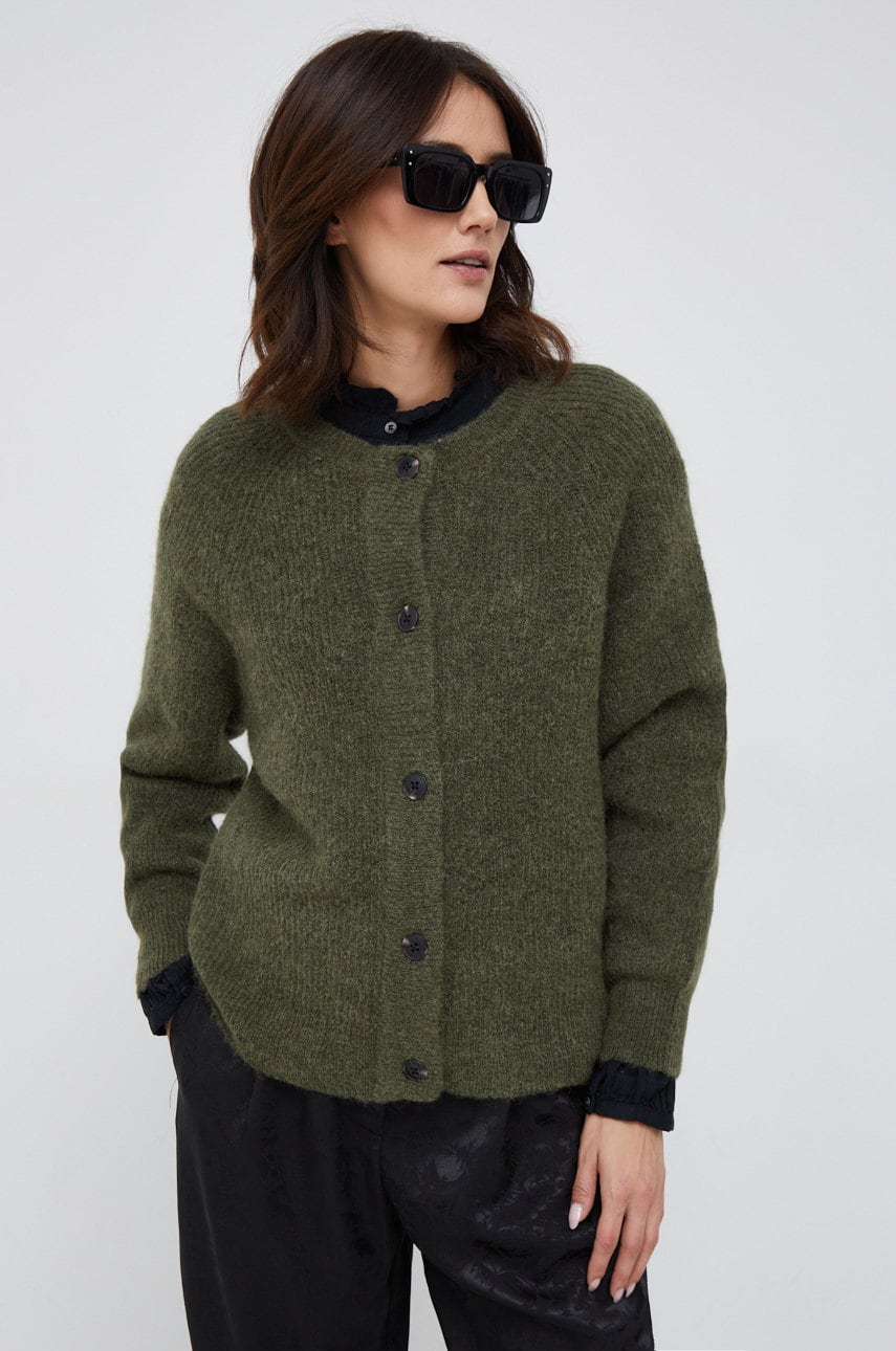 Selected femme pulover de lana femei, culoarea verde