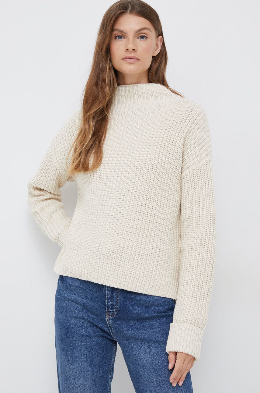 Selected Femme pulover femei, culoarea bej, călduros, cu turtleneck answear.ro imagine megaplaza.ro