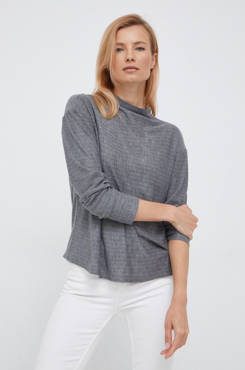 Emporio Armani pulover femei, culoarea gri, light, cu turtleneck answear.ro