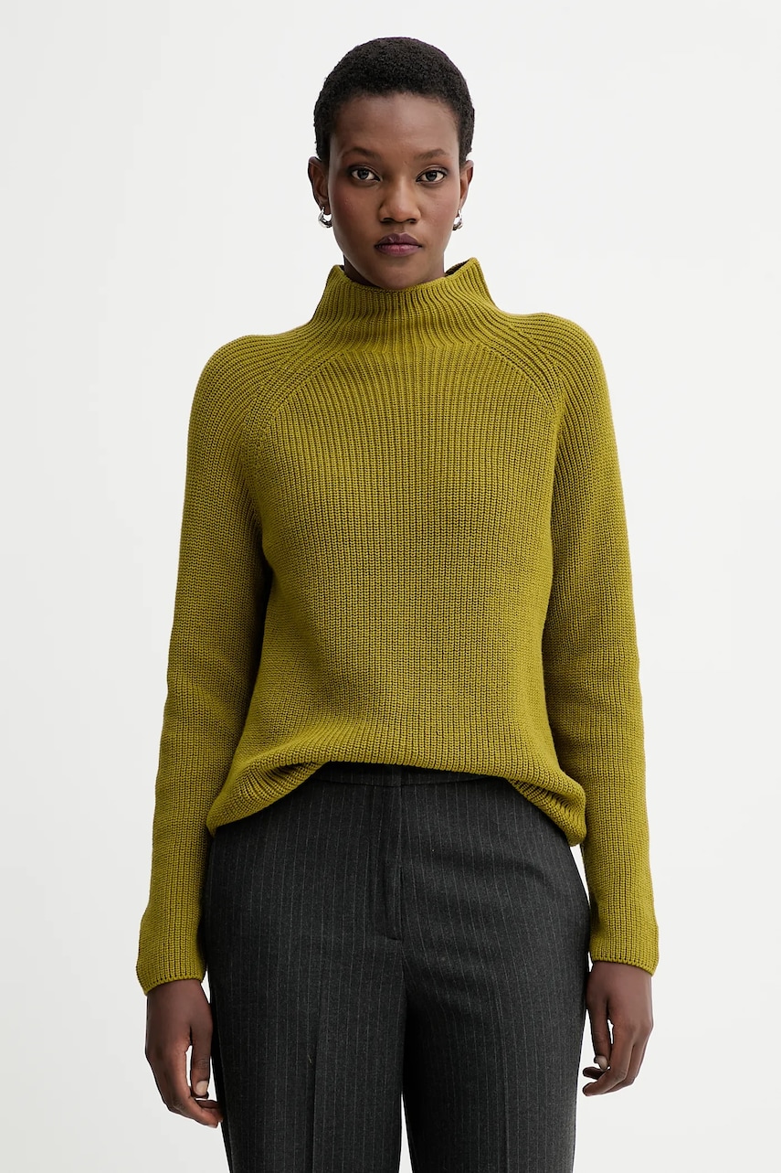 Marc O'Polo pulover de bumbac culoarea verde, cu turtleneck, M09605960009