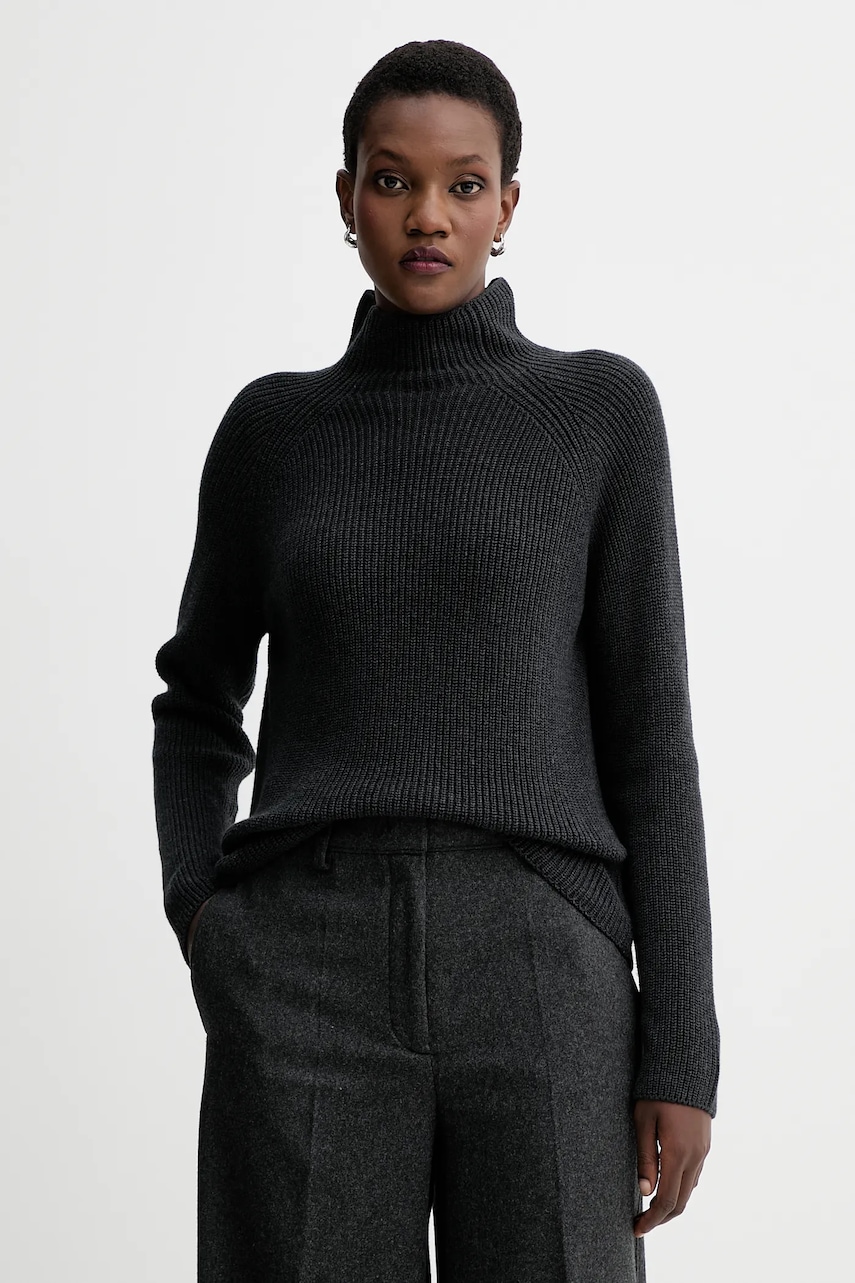 Marc O'Polo sweter bawełniany kolor szary z półgolfem M09605960009