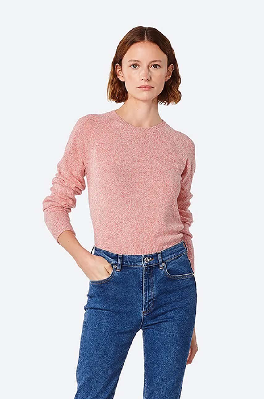 Pulover s dodatkom vune A.P.C. Pull Axelle za žene, boja: ružičasta, WVBAF.F23040-ROSEVIF