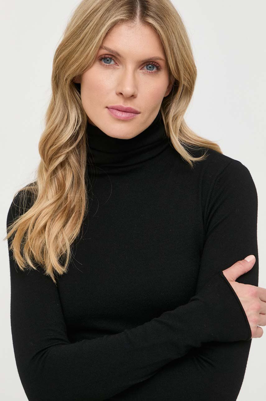 MAX&Co. pulover femei, culoarea negru, light, cu guler