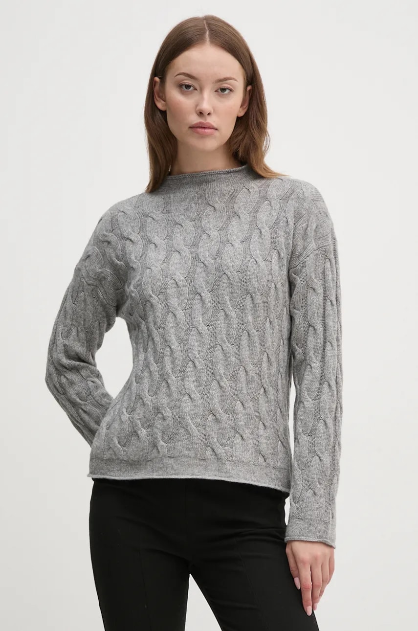 United Colors of Benetton pulover din amestec de lana femei, culoarea gri, 1335D2467 United Colors of Benetton pulover din amestec de lana femei, culoarea gri, 1335D2467