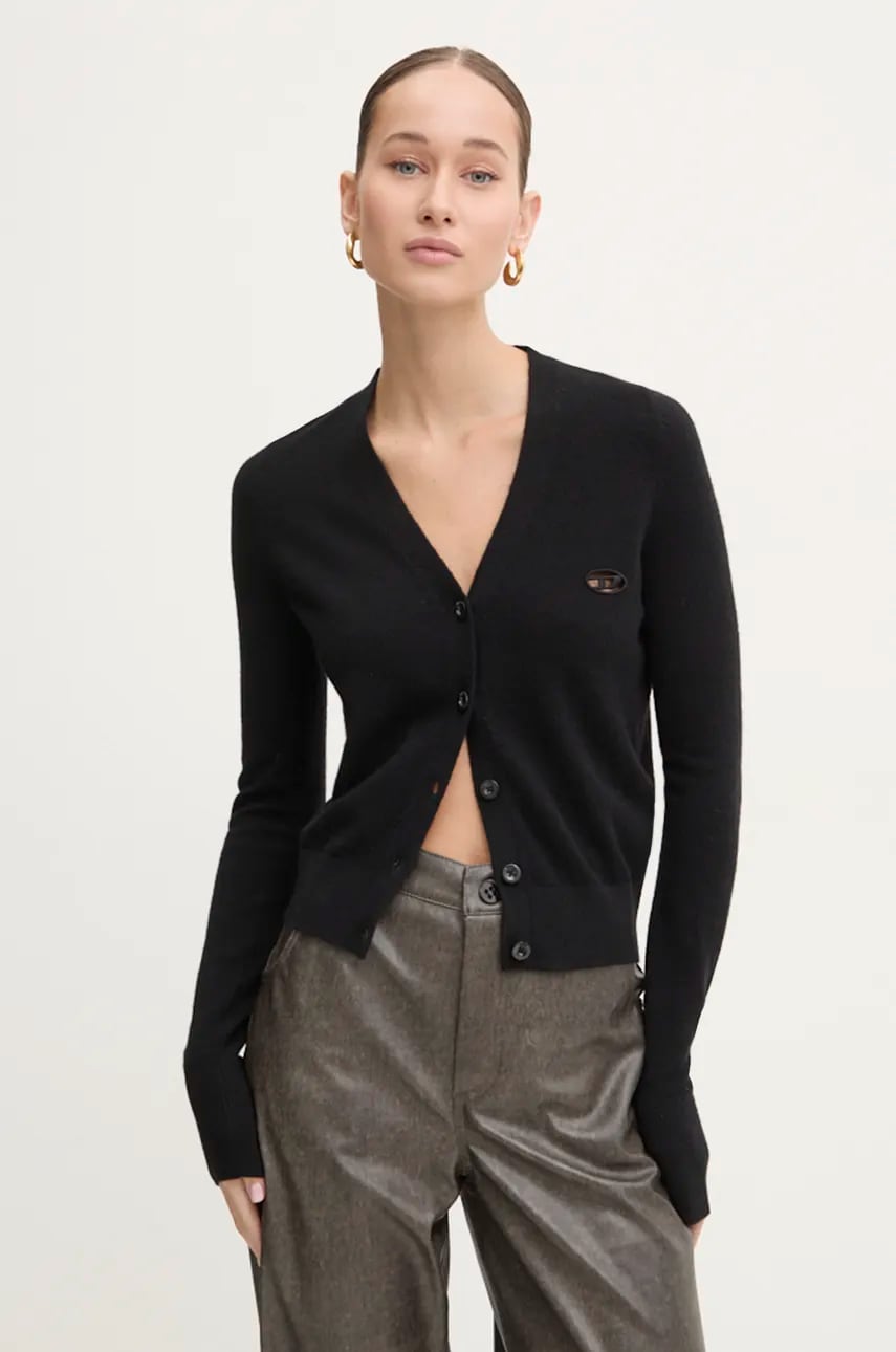 Diesel cardigan din lână M-ARTE culoarea negru, light, A13015.0GEAY Diesel cardigan din lână M-ARTE culoarea negru, light, A13015.0GEAY