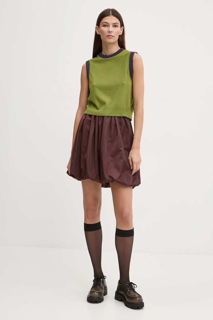Жилет с примесью шерсти Renewed Creative Upcycling цвет зелёный лёгкий Renewed INTU x Answear Жилет с примесью шерсти Renewed Creative Upcycling цвет зелёный лёгкий Renewed INTU x Answear