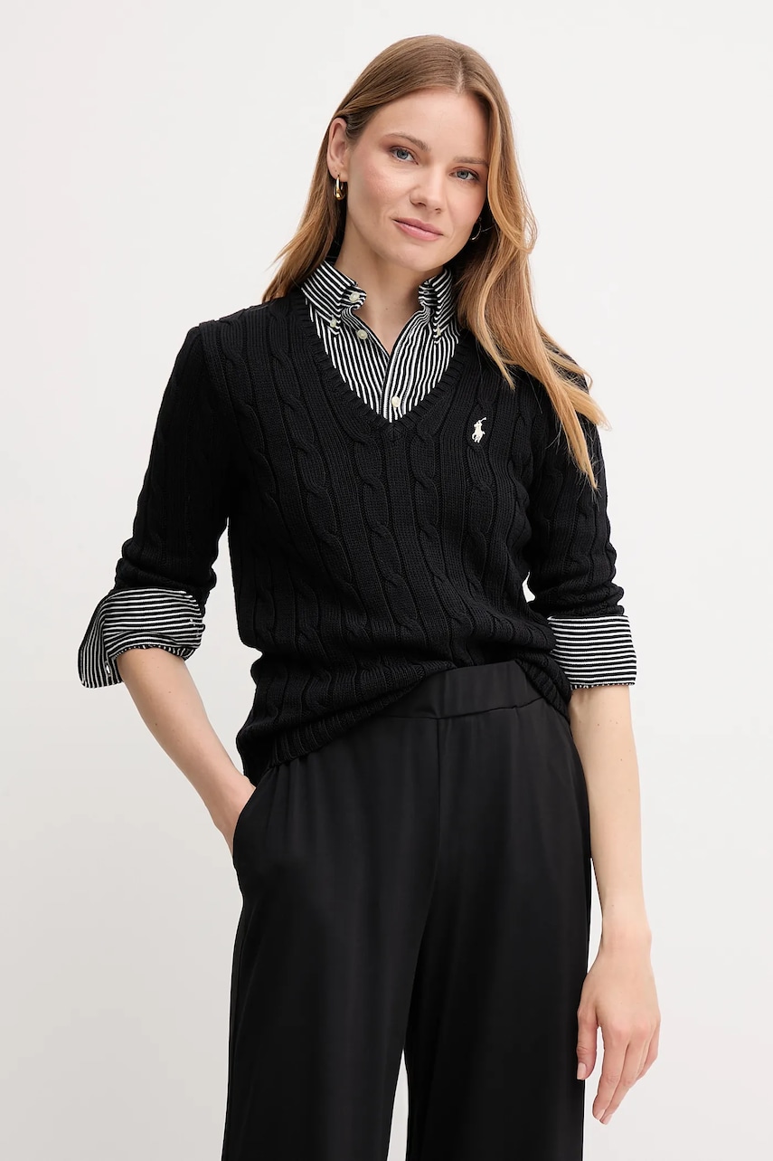 Polo Ralph Lauren sweter damski bawełniany czarny 211971870